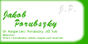 jakob porubszky business card